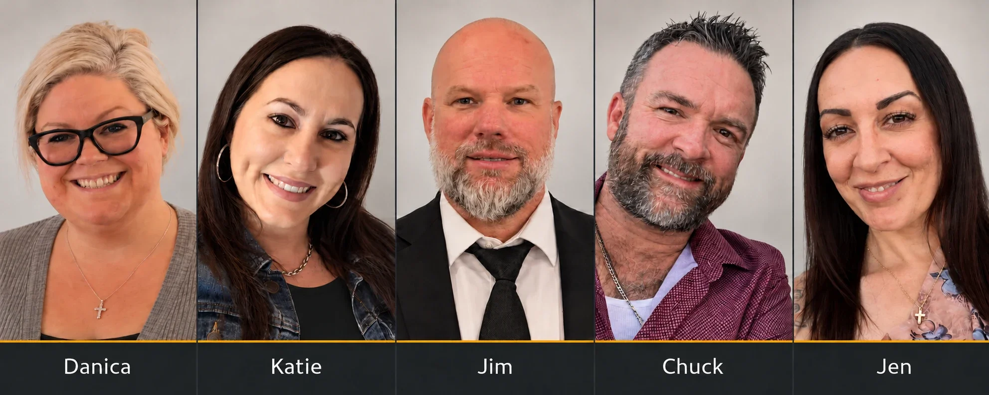 The CMS team, from left: Danica, Katie, Jim, Chuck, and Jen.